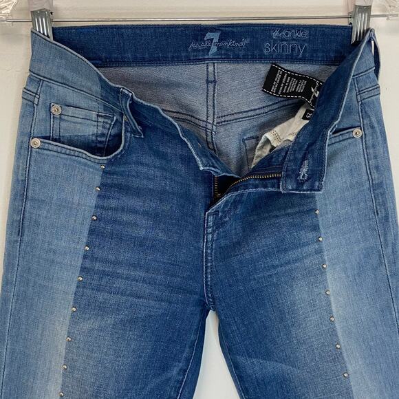 7 For All Mankind ANKLE SKINNY SHADOW SEAM & STUDS - Picture 6 of 11